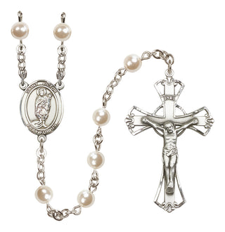 Silver-Plated 6mm Saint Victor of Marseilles  Engraved Catholic Rosaries