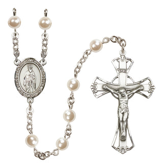 Silver Plated 6mm Faux Pearl Saint Bartholomew the Apostle Rosary