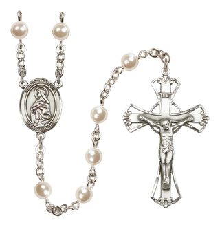 Silver-Plated 6mm Saint Matilda  Engraved Catholic Rosaries