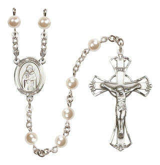 Silver-Plated 6mm Saint Samuel  Engraved Catholic Rosaries