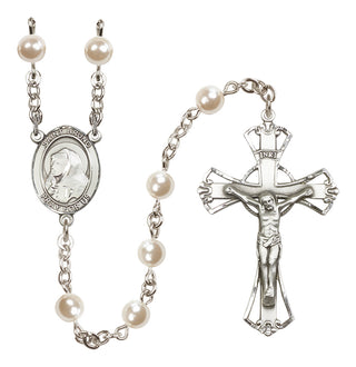Silver-Plated 6mm Saint Bruno  Engraved Catholic Rosaries