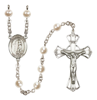 Silver-Plated 6mm Saint Zoe of Rome  Engraved Catholic Rosaries