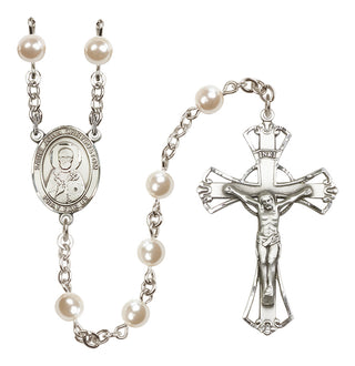 Silver-Plated 6mm Saint John Chrysostom  Engraved Catholic Rosaries