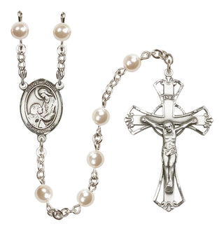 Silver-Plated 6mm Saint Paula  Engraved Catholic Rosaries