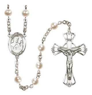 Silver-Plated 6mm Saint Kieran  Engraved Catholic Rosaries