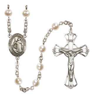 Silver-Plated 6mm Saint Raymond of Penafort  Engraved Catholic Rosaries