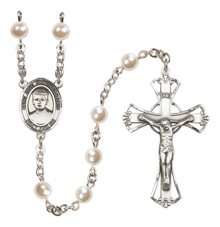 Silver Plated 6mm Faux Pearl Saint Jose Sanchez del Rio Rosary