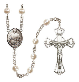 Silver Plated 6mm Faux Pearl Pope Francis Rosary
