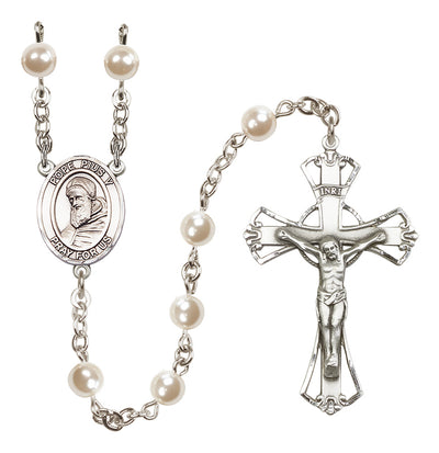Silver-Plated 6mm Pope Pius V Rosary | Engravable