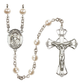 Silver Plated 6mm Faux Pearl Saint Vladimir Rosary
