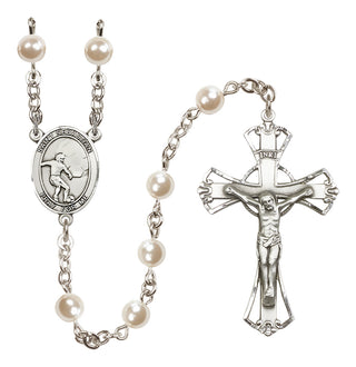 Silver-Plated 6mm Saint Sebastian / Soccer Rosary