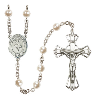 Silver Plated 6mm Faux Pearl Guardian Angel/Dance Rosary