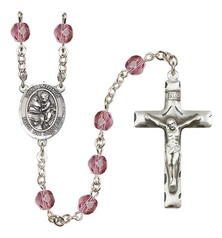 Silver-Plated 6mm San Antonio  Engraved Catholic Rosaries