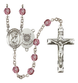 Silver-Plated 6mm Saint Christopher / Coast Guard Rosary