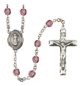 Silver-Plated 6mm San Francis  Engraved Catholic Rosaries