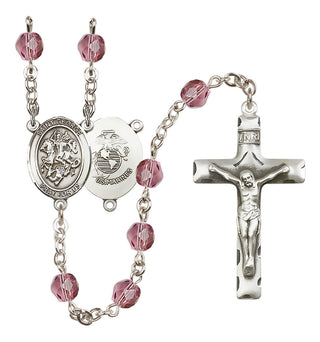 Silver-Plated 6mm Saint George / Marines Rosary