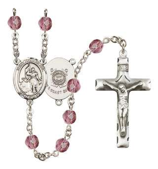 Silver-Plated 6mm Saint Joan of Arc /Coast Guard Rosary