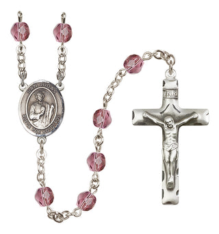Silver-Plated 6mm San Judas  Engraved Catholic Rosaries
