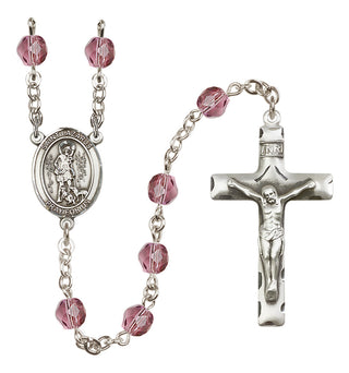 Silver-Plated 6mm Saint Lazarus  Engraved Catholic Rosaries
