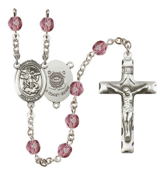 Silver-Plated 6mm Saint Michael / Coast Guard Rosary