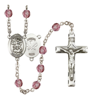 Silver-Plated 6mm Saint Michael / Nat'l Guard Rosary