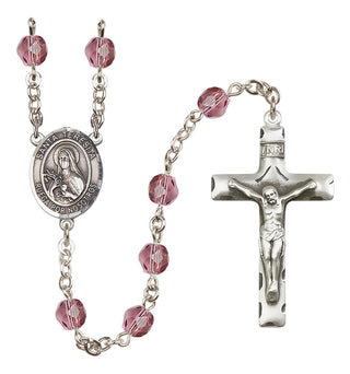 Silver-Plated 6mm Santa Teresita  Engraved Catholic Rosaries