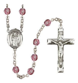 Silver-Plated 6mm Saint Stanislaus  Engraved Catholic Rosaries