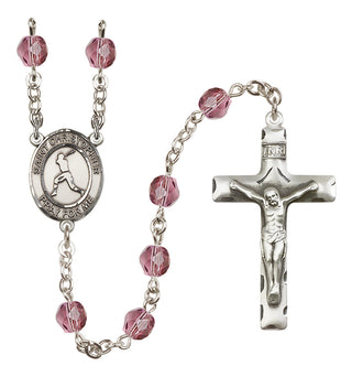 Silver-Plated 6mm Saint Christopher/Baseball Rosary