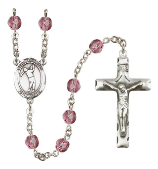 Silver-Plated 6mm Saint Sebastian/Golf Rosary