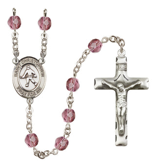 Silver-Plated 6mm Saint Christopher / Field Hockey Rosary