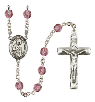 Silver-Plated 6mm Saint Isaac Jogues  Engraved Catholic Rosaries