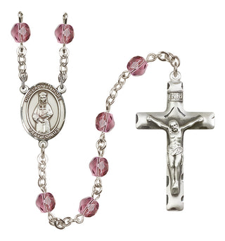 Silver-Plated 6mm Our Lady of Hope  Engraved Catholic Rosaries