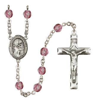 Silver-Plated 6mm San Juan de la Cruz  Engraved Catholic Rosaries