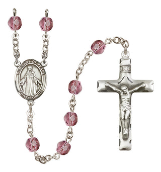 Silver-Plated 6mm Our Lady of Peace  Engraved Catholic Rosaries