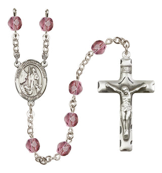 Silver-Plated 6mm Saint Anthony of Egypt  Engraved Catholic Rosaries
