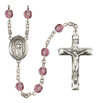 Silver-Plated 6mm Saint Matthias the Apostle  Engraved Catholic Rosaries