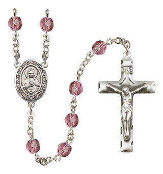 Silver-Plated 6mm Corazon Inmaculado de Maria  Engraved Catholic Rosaries