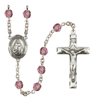 Silver-Plated 6mm Saint Theodora  Engraved Catholic Rosaries