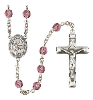 Silver-Plated 6mm Saint Claude de la Colombiere  Engraved Catholic Rosaries