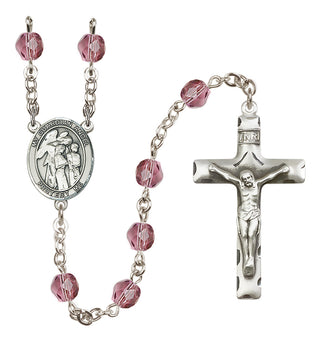 Silver-Plated 6mm Guardian Angel w/Children  Engraved Catholic Rosaries