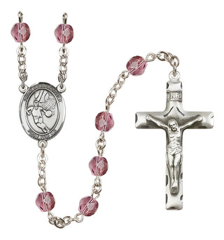 Silver-Plated 6mm Saint Christopher/Basketball Rosary