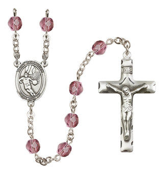 Silver-Plated 6mm Saint Sebastian/Basketball Rosary