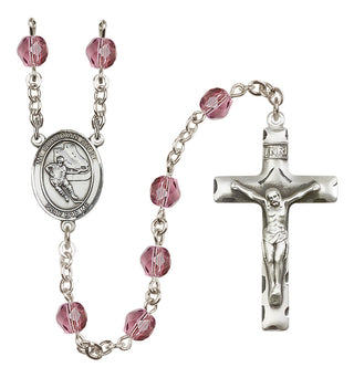 Silver-Plated 6mm Guardian Angel/Hockey Rosary