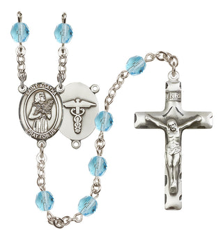 Silver-Plated 6mm Saint Agatha / Nurse Rosary