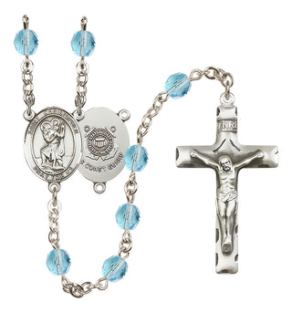 Silver-Plated 6mm Saint Christopher / Coast Guard Rosary