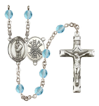 Silver-Plated 6mm Saint Florian/Firefighter Rosary