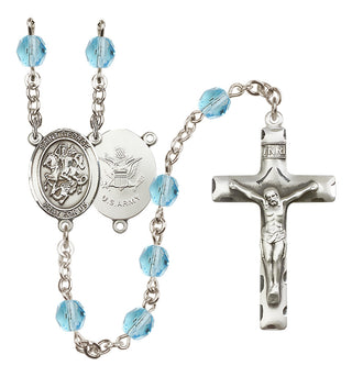 Silver-Plated 6mm Saint George / Army Rosary