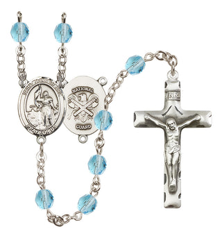 Silver-Plated 6mm Saint Joan of Arc / Nat'l Guard Rosary
