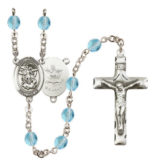 Silver-Plated 6mm Saint Michael / Army Rosary