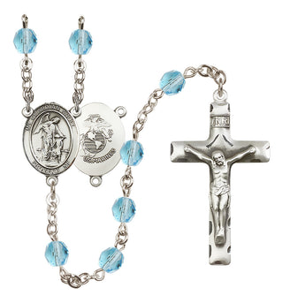 Silver-Plated 6mm Guardian Angel / Marine Corp Rosary